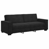 vidaXL Trivietė sofa, juoda, 220x78x84 cm, aksominė