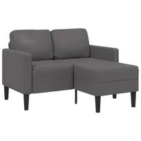 vidaXL Dvivietė sofa su šezlongu, L formos, pilka, 125 cm, dirbtinė oda