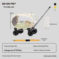 Dodopet Portable Foldable Transparent Pet Trolley with Leash for Cats and Dogs One Size