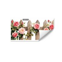 Tulip and Leaf Colorful Flower Window Stickers Flower Butterfly Floral Print Rose Glass Electrostatic Film Waterproof