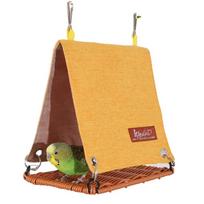 Weaving Bird House Hanging Bird Cage Hut Tent Bed Bird Cage Accessories Bird Nest  Small Pet S geltona