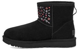 UGG Classic Mini Stud Ii Rivets Snow Boots Black Women's 1119101-BLK 36
