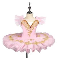 Madinga blizganti baleto suknelė Moderni vakarėlio suknelė Baleto tutu Pūsti šokių kostiumai Vaikams 120CM rožinė