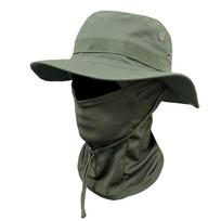 Fashion UV Protection Balaclava Hat UPF 50+ Face Cover Fishing Boonie Hat Casual Large Fisherman Hat Hiking
