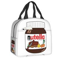 Custom Italy Nutellas Jar Thermal Insulated Lunch Bags Women Resuable Lunch Tote for School Storage Food Box 22x20x13cm