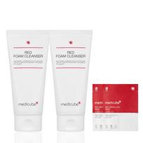 Medicube Red Foam Cleanser Double Set (120ml x 2) – Deep Pore Purifying, Sebum Control and Refreshing Facial Cleansing Foam