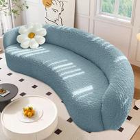 Bubble Fabric Curved Sofa Cover Arc Stretch Semi-Circular Curved Sofa Cover Shaped Couch Protector Sectional Sofa Slipcover S-90-140cm