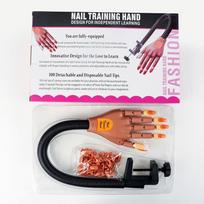 Praktikos ranka akrilo nagams Lanksti judinama nagų treniruočių rankos rinkiniai Netikros manekeno rankos su netikro nagų galiukais Nagų dildės ir žirklės Send 100 armor pieces pink