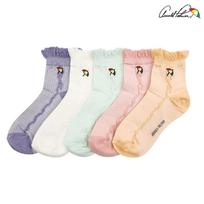 Arnold Palmer Women's Lace Socks Ankle Socks Fashion Pastel Spring Socks 5-Pair Set 5 pairs of lace