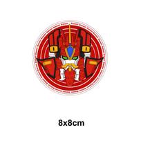 8CM Vinyl Matte Sticker Cartoon Anime Robot Round Head Badge Decals Waterproof Car Sticker for Laptop Skateboard Guitar Case Cup