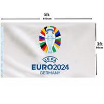 Vibrant 2024 Euro Cup Team Flag For Soccer Fans Large Polyester Banner White