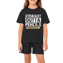 Kids Casual Short Sleeve T-Shirt and Shorts Set Loose Fit Comfortable Round Neck Top and Elastic Waist Bottom Suitable for Everyday Wear 130