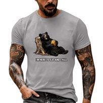 Men's Casual Short Sleeve T Shirt Loose Fit Breathable Summer Streetwear Daily Wear Vintage Texture Animal Graphic Tee XXXXL
