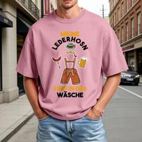 Men's Summer Crew Neck Short Sleeve T-Shirt Casual Comfortable Oktoberfest Print Shirt Lightweight Breathable Fabric L rožinė