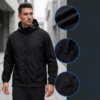 Men’s Lightweight Hooded Jacket Summer Breathable Quick Dry Thin Zip Up Windbreaker Sun Protection Outerwear for Outdoor Activities L juoda