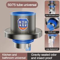 Creative Anti Odor Washbasin Floor Drain Core Insect Prevention Pipe Connection Floor Drain Sealing Plug Drainage Sealing Cover (Grey,16mm) pilka