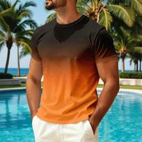 Men's Summer Crew Neck Short Sleeve Top Lightweight Breathable Quick Dry Casual Sun Ice Silk T Shirt for Outdoor Activities XXL