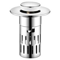 Stainless Steel Bathroom Sink Drain Strainer Anti-Clogging Anti-Odor Hair Catcher with Removable Filter Basket Brass Core sidabras