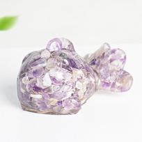 Colorful Guppy Fish Figurine Mini Epoxy Resin Decoration Miniature Statue  Aquarium Decoration violetinė