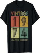 47 Year Old Gifts Retro 1974 Limited Edition 47th Birthday T-Shirt S įvairiaspalvis