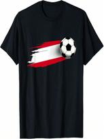 Austria Flag Jersey Austrian Soccer Team Austrian T-Shirt(1) S įvairiaspalvis