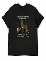 Australian Kelpie And Wine Funny Dog T-Shirt Plus Size Tops  Shirts Street Wear unisexs Graphic T-Shirts Anime S įvairiaspalvis