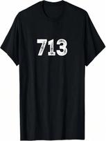 713 Houston Texas Area Code H-Town HOU T-Shirt S įvairiaspalvis