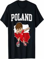 Poland Soccer Dabbing Football Polska Polish Kids T-Shirt S įvairiaspalvis