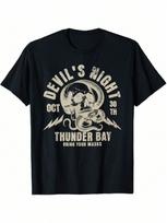 Devil's Night Thunder Bay Bring Your Marks Funny Design T-Shirt S įvairiaspalvis