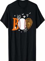 Boo Baseball Halloween Player Catcher Pitcher Spooky Season T-Shirt S įvairiaspalvis
