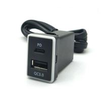 USB C Car Charger PD QC3.0 Dual USB Fast Charger Socket 12V Mobile Phone Charge Power Adapter Outlet for Toyota ZW juoda