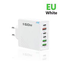 160W USB Charger Multi Ports Type C Fast Charging Phone Charger for IPhone Samsung Xiaomi Huawei Quick Charge Wall Adapter EU Plug balta