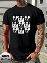 Mickey Mouse Expression T-Shirt,Soft Breathable & Fade Resistant, Classic Fit for Daily Casual Wear S juoda