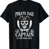 Captain Pirate Dad Daddy Papa T-Shirt S juoda