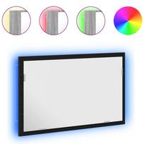 vidaXL Vonios veidrodis su LED lemputėmis, juodo ąžuolo spalvos, 60x8,5x37 cm