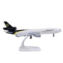 20cm Metalinis Md11 Ups Pasaulio Krovininių Oro Linijų Modelis su Pagrindu, Lėktuvo Važiuoklės Ratukais, Lėktuvo Modelis iš Lydinio