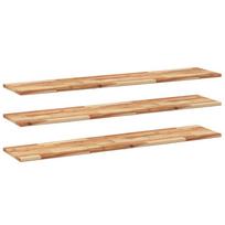 vidaXL Pakabinamos lentynos, 3 vnt., 120x30x2 cm, aliejumi dažyta akacijos masyvo mediena