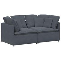 vidaXL Modulinė sofa su pagalvėlėmis, aksominė, tamsiai pilka