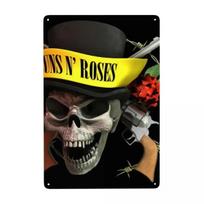 Custom Guns N Rose Logo Heavy Metal Metal Sign Tin Decorative Signs Plaque Office Store Pubs Club Man Cave Bar Wall Decor Art 30x20cm