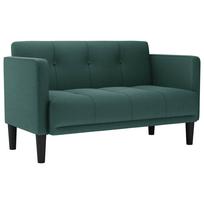 vidaXL Dvivietė sofa, tamsiai žalia, 111 cm, audinys