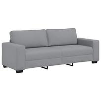 vidaXL Trivietė sofa, šviesiai pilka, 220x77x82 cm, audinys