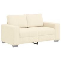 vidaXL Dvivietė sofa, kreminės spalvos, 160x77x82 cm, velvetas, audinys