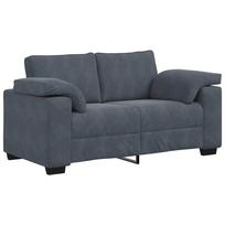 vidaXL Dvivietė sofa, tamsiai pilka, 160x77x82 cm, aksomas