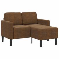 vidaXL Dvivietė sofa su šezlongu, L formos, ruda, 125 cm, dirbtinė oda