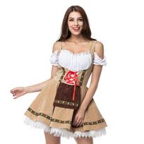 3 Alaus kostiumas Vokiečių padavėjo Oktoberfest kostiumas, cosplay uniforma cos Bavarijos ponios S ruda