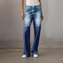 Women's Casual Sports Pants Sweatpant Jeans Print Denim Pants L mėlyna