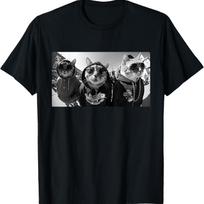 Cat Gang Funny Gangster Cats Street T-Shirt(1) S juoda