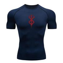 Men's Printed Tight Fitting Shirt, Summer Gym Exercise T-shirt, Sports Quick Drying Base Shirt, Top S