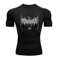 Y2K Compression Shirt Men Fitness Gym Skeleton Sport Running T-Shirt Rashgard Tops Tee Quick Dry Short Sleeve T-Shirt for Men S