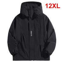 10XL 12XL Didelio dydžio vėjo striukė Vyriška neperšlampama striukė Vienspalvė juoda vėjo striukė Vyriški didelio dydžio viršutiniai viršutiniai drabužiai 10XL juoda